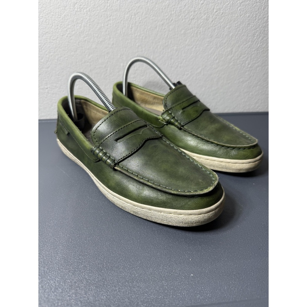 Cole Haan Shoes‎ Mens Size 7 Green Leather Penny Loafer Casual Slip On Grand.OS